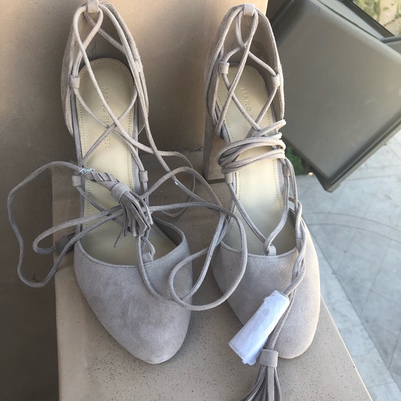 Marc Fisher taupe strappy block heels - Picture 5 of 6